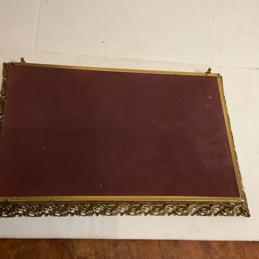 Vintage Ornate Gold Vanity tray or wall mirror